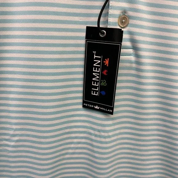 Peter Millar Shirt Mens XL Summer Comfort Striped Golf Polo Performance - Picture 5 of 10